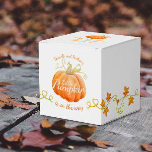 Little pumpkin on the way baby shower favor boxes