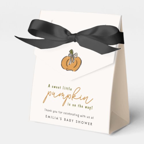 Little Pumpkin On The Way Baby Shower Favor Boxes
