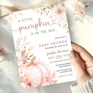 Little Pumpkin on The Way Baby Shower Girl Fall Invitation