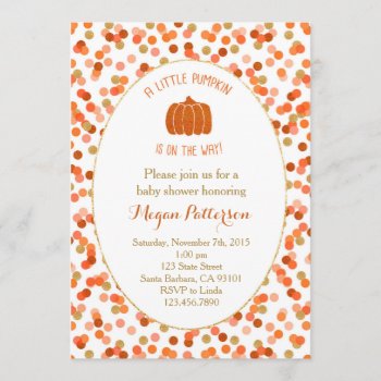 Little Pumpkin On The Way! Baby Shower Invitation by Pixabelle at Zazzle