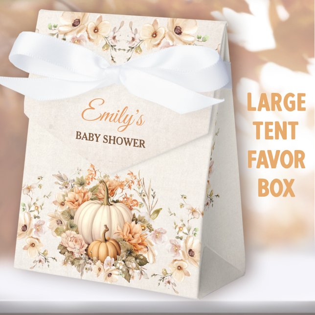Little Pumpkin On The Way Baby Shower Large Tent Favor Boxes (Little Pumpkin Rustic Large Tent Favor Boxes - You can choose from 2 sizes of these tent favor boxes)