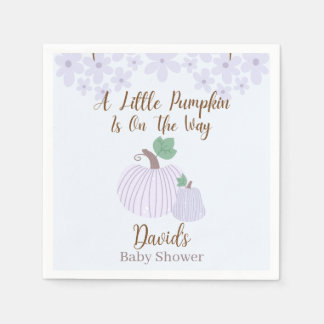 Little Pumpkin On The Way Baby Shower Napkins