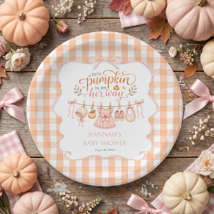 Little Pumpkin on the Way Baby Shower Paper Plates