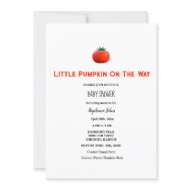 Little Pumpkin On The Way Baby Shower QR Code  Invitation