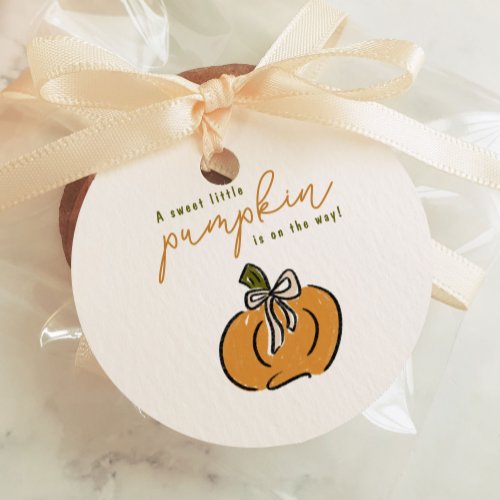 Little Pumpkin On The Way Baby Shower Thank You Favor Tags