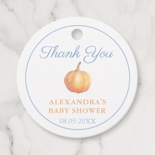 Little Pumpkin On The Way Baby Shower Thank You Favor Tags