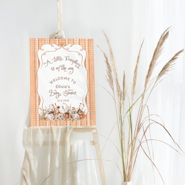 Little Pumpkin on the Way Baby Shower Welcome Foam Board (Creator Uploaded)