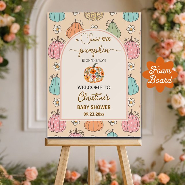 Little Pumpkin on the Way Baby Shower Welcome Foam Board (Creator Uploaded)