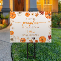 Little Pumpkin on the Way Baby Shower Yard Sign