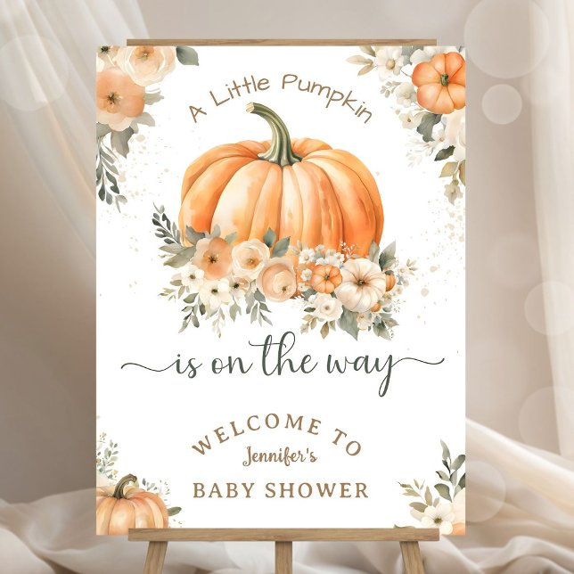 Little Pumpkin On the Way Boho Fall Baby Shower Foam Board (Creator Uploaded)