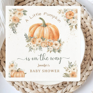 Little Pumpkin On the Way Boho Fall Baby Shower Napkins