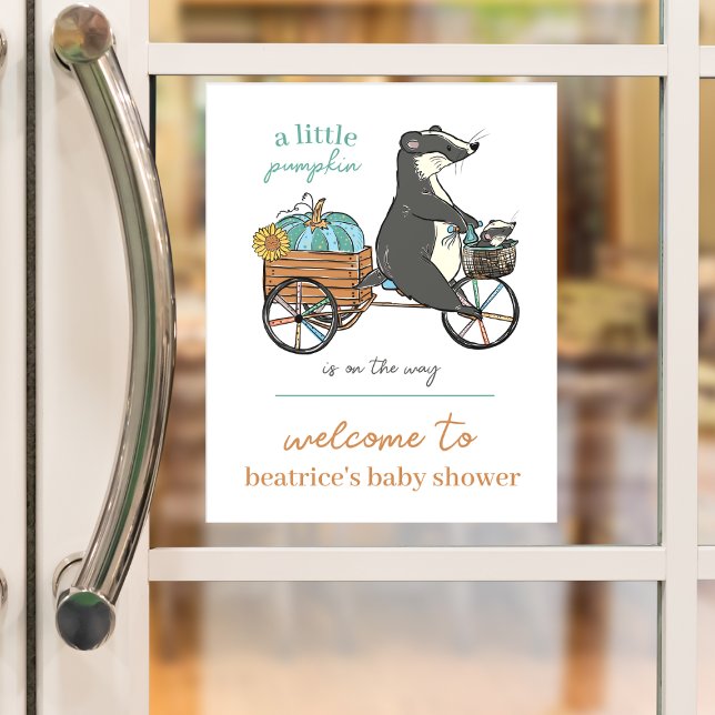 Little Pumpkin on the Way Boy Baby Shower Welcome Window Cling (Creator Uploaded)