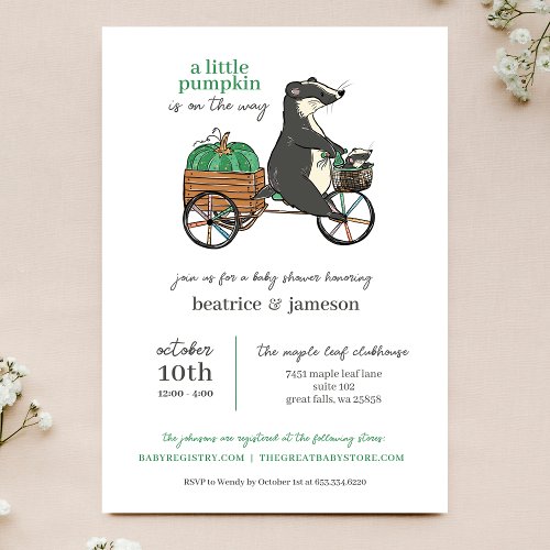 Little Pumpkin on the Way Couples Baby Shower Invitation