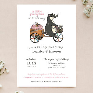 Little Pumpkin on the Way Couples Girl Baby Shower Invitation