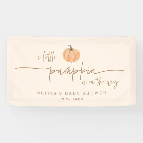 Little Pumpkin On The Way Fall Baby Shower Banner