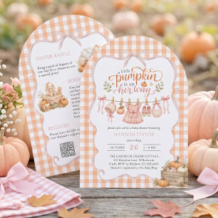 Little Pumpkin on the Way Fall Baby Shower Invitation