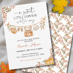Little Pumpkin on the Way Fall Baby Shower Invitation