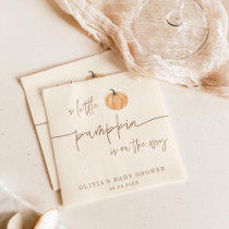 Little Pumpkin On The Way Fall Baby Shower Napkins