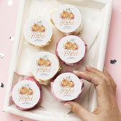 Little Pumpkin On The Way Fall Floral Baby Shower Edible Frosting Rounds