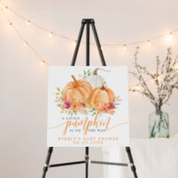 Little Pumpkin On The Way Fall Floral Baby Shower Foam Board