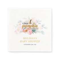 Little Pumpkin on The Way Fall Girls Baby Shower Napkins