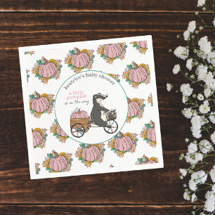 Little Pumpkin on the Way Girl Baby Shower Napkins