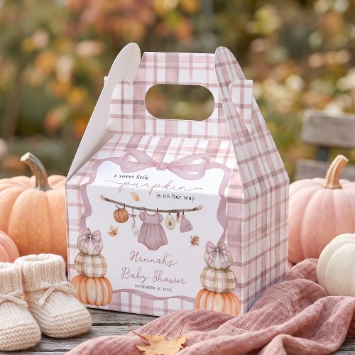 Little Pumpkin on the Way Girl Fall Baby Shower Favor Boxes