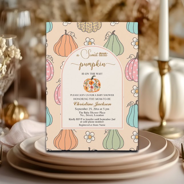 Little Pumpkin on the Way Neutral Baby Shower Invitation (Creator Uploaded)
