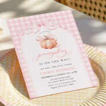 Little Pumpkin on the Way Pink Bow Baby Shower
