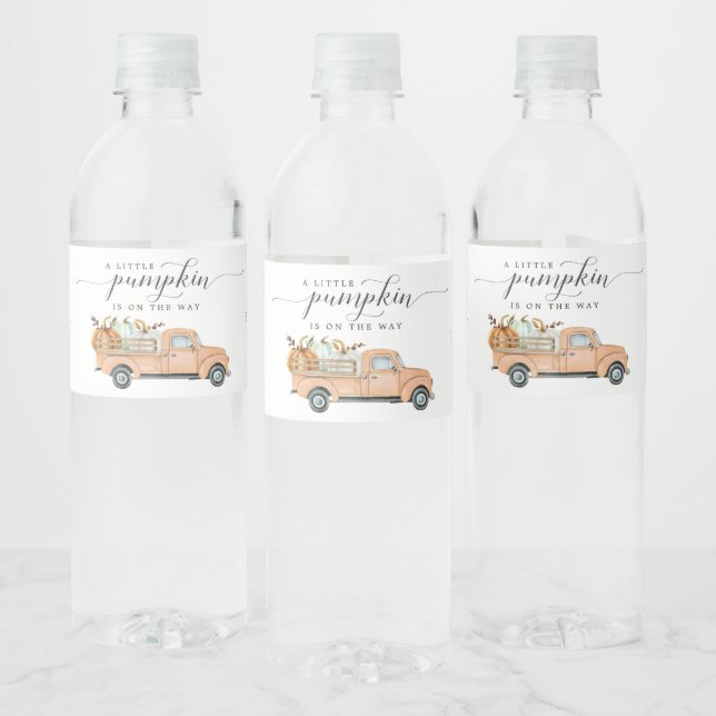 Little Pumpkin on the Way Water Bottle Labels (Bottles)