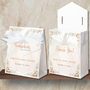 Little Pumpkin On The Way Watercolor Baby Shower Favor Boxes