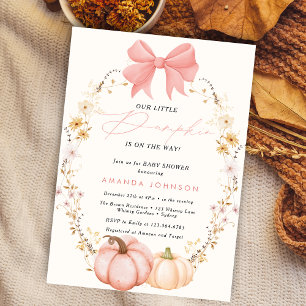 Little Pumpkin on way Autumn October baby shower Invitation