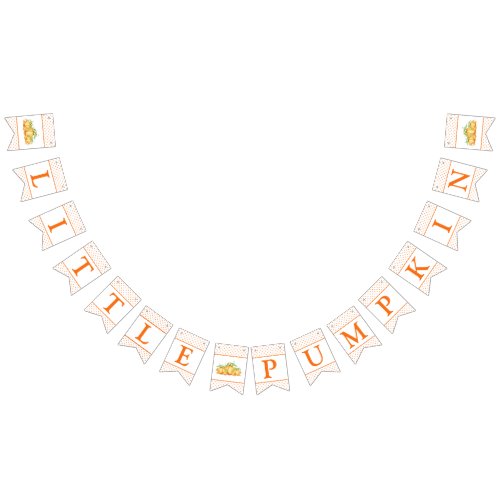 Little Pumpkin Orange Baby Shower Bunting Flags