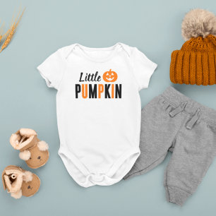 Little Pumpkin Orange Black Halloween Baby Bodysuit
