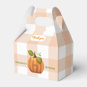 Little Pumpkin Orange Gingham Favor Boxes