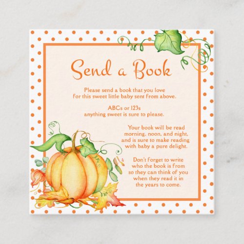 Little Pumpkin Orange Send a Book Enclosure Card