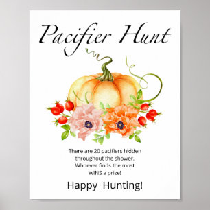 Little Pumpkin Pacifier Hunt Baby Shower Game Poster