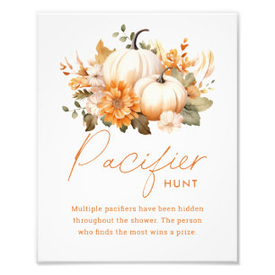 Little Pumpkin Pacifier Hunt Baby Shower Sign