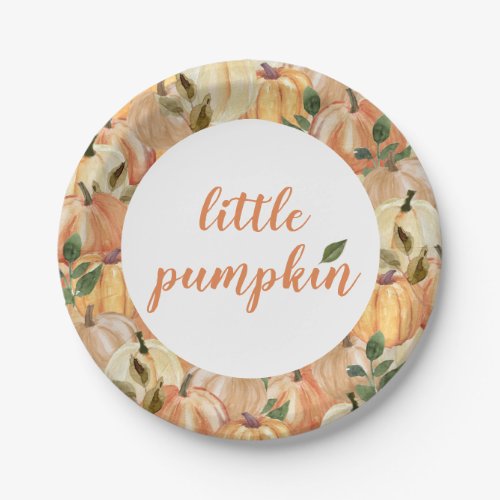 Little Pumpkin Paper Plates Pumpkin Baby Shower