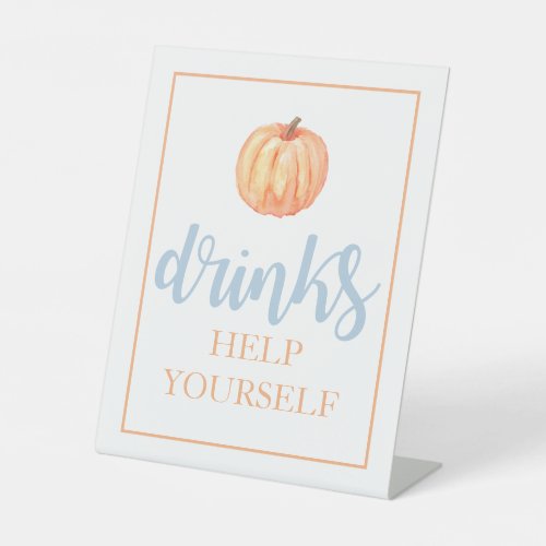 Little Pumpkin Pastel blue Fall Birthday Drinks