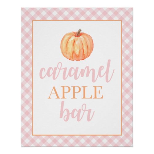 Little Pumpkin Pastel Pink Fall Birthday Food Poster