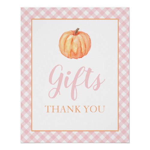 Little Pumpkin Pastel Pink Fall Birthday Gifts Ped Poster
