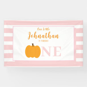Little Pumpkin Pastel Pink First Birthday Banner