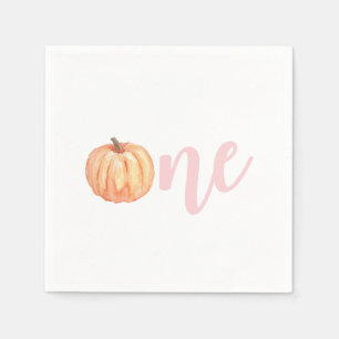 Little Pumpkin pastel pink first birthday Napkins