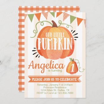 Little Pumpkin Patch Birthday Party Invitation by PerfectPrintableCo at Zazzle