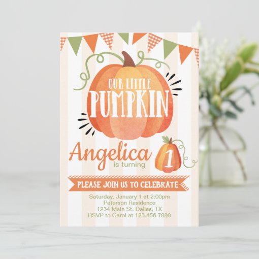 Little Pumpkin Patch Birthday Party Invitation | Zazzle