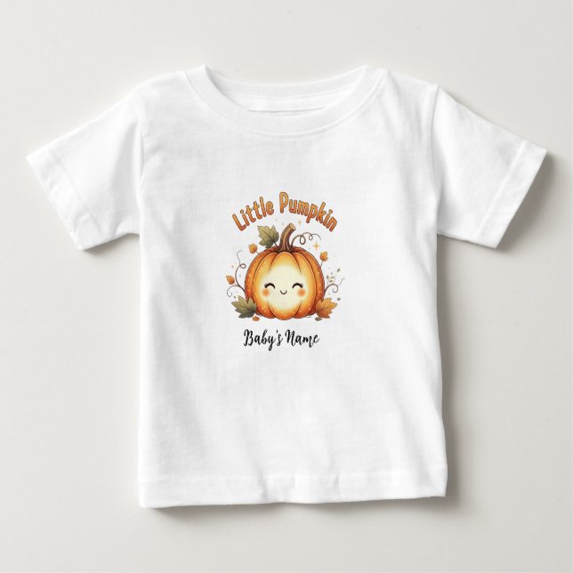 Little Pumpkin Personalized Baby T-shirt (Front)