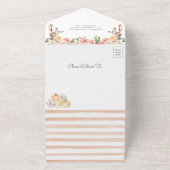 Little Pumpkin Pink and Peach Floral Baby Shower All In One Invitation (Outside)