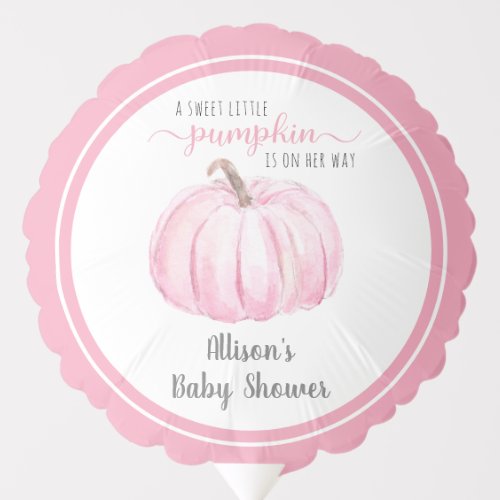 Little Pumpkin Pink Baby Girl Shower Pink Balloon