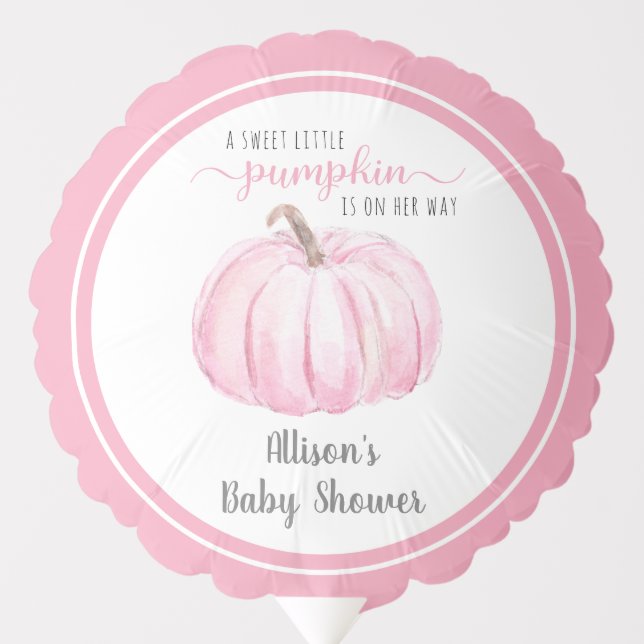 Little Pumpkin Pink Baby Girl Shower Pink Balloon (Front)